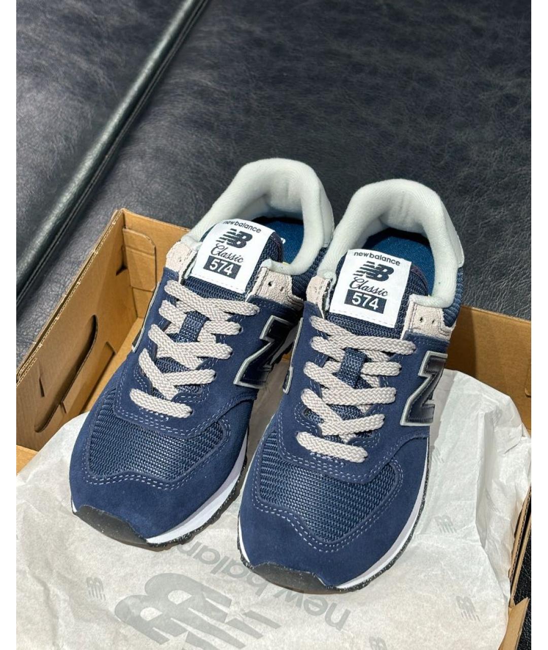 NEW BALANCE Темно-синие замшевые низкие кроссовки / кеды, фото 6