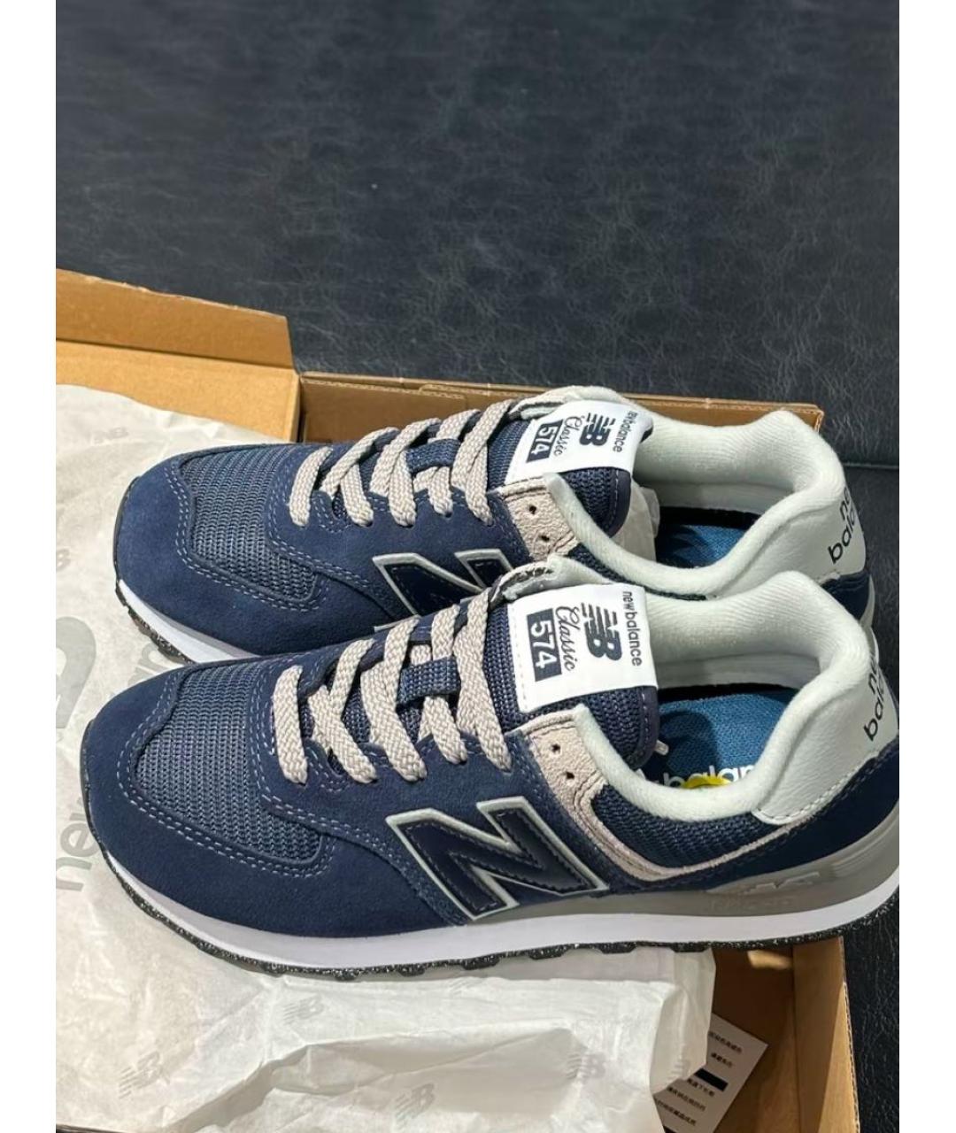 NEW BALANCE Темно-синие замшевые низкие кроссовки / кеды, фото 5