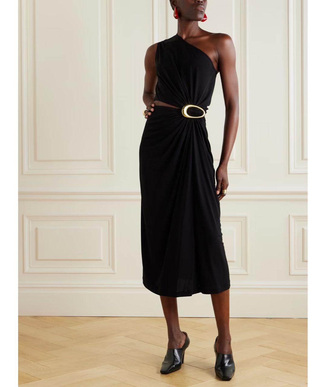 BOTTEGA VENETA Черное вискозное коктейльное платье, фото 4