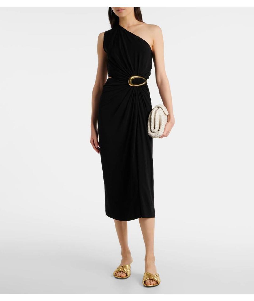 BOTTEGA VENETA Черное вискозное коктейльное платье, фото 7