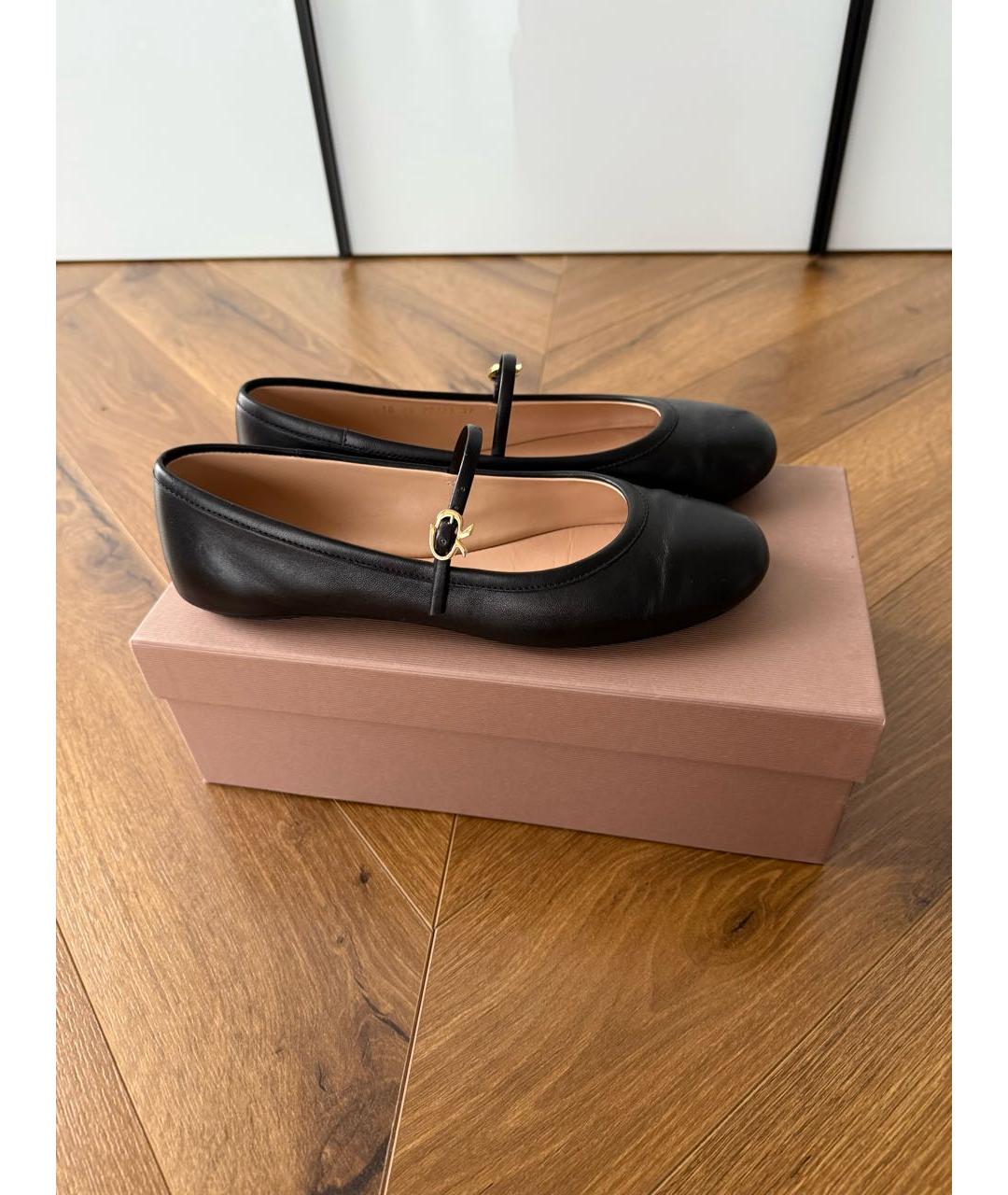 GIANVITO ROSSI Черные кожаные балетки, фото 7