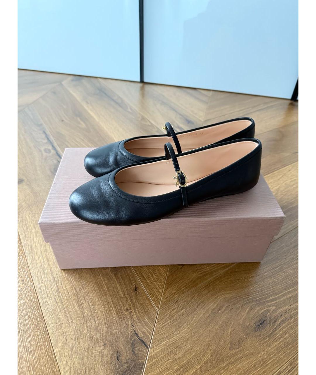 GIANVITO ROSSI Черные кожаные балетки, фото 5