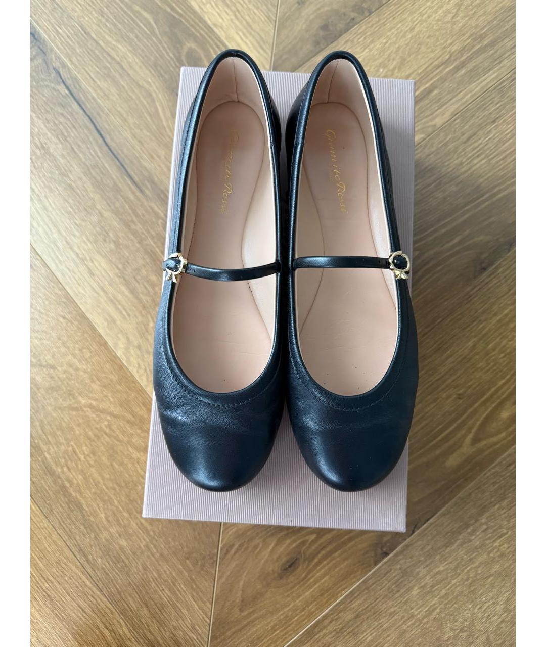 GIANVITO ROSSI Черные кожаные балетки, фото 2