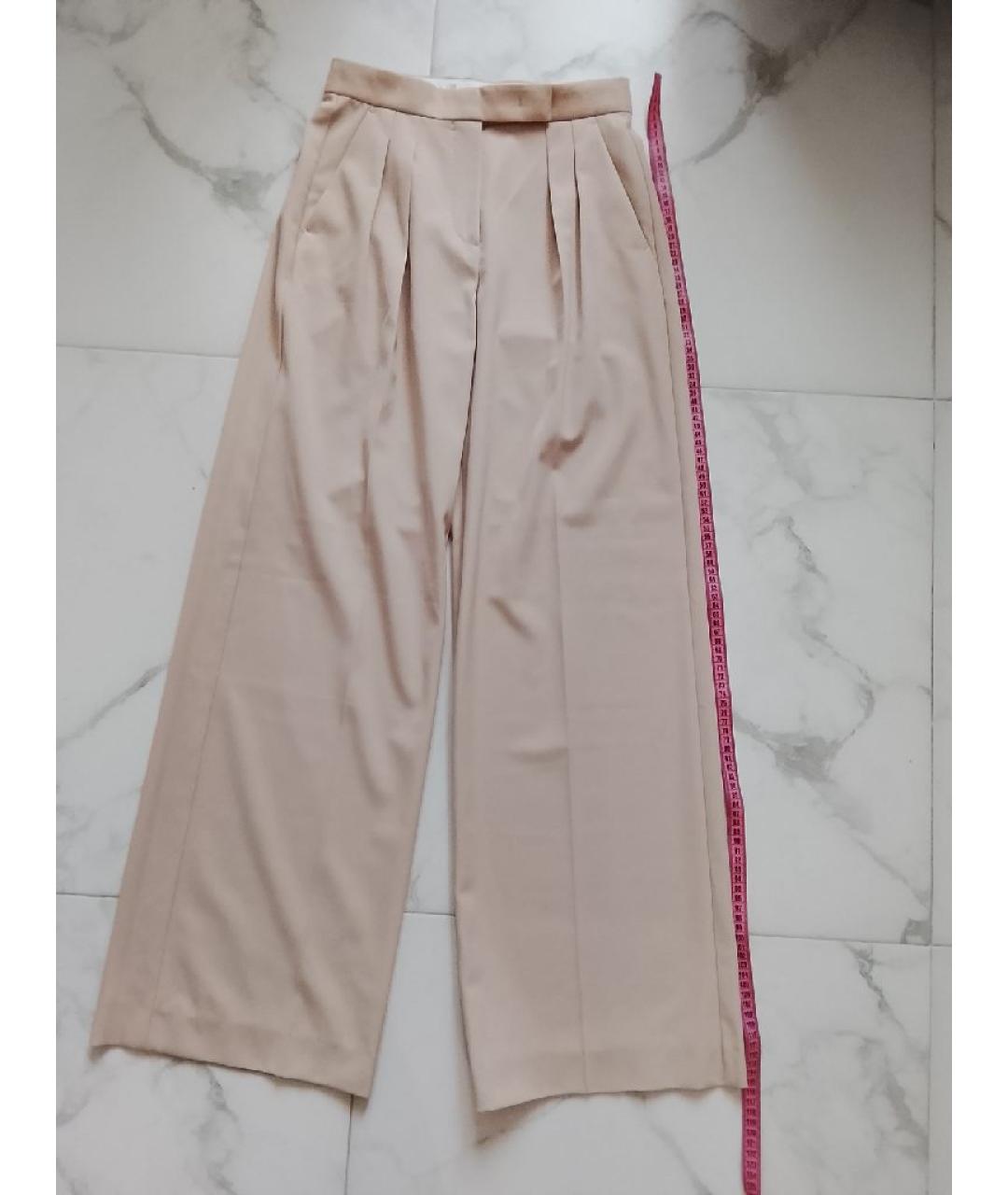 MAX MARA Бежевые шерстяные брюки широкие, фото 5