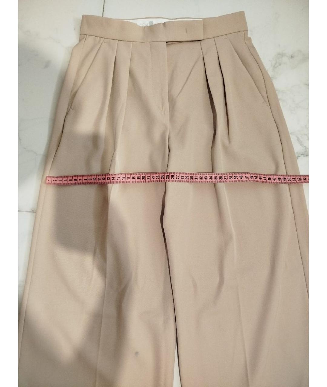 MAX MARA Бежевые шерстяные брюки широкие, фото 9
