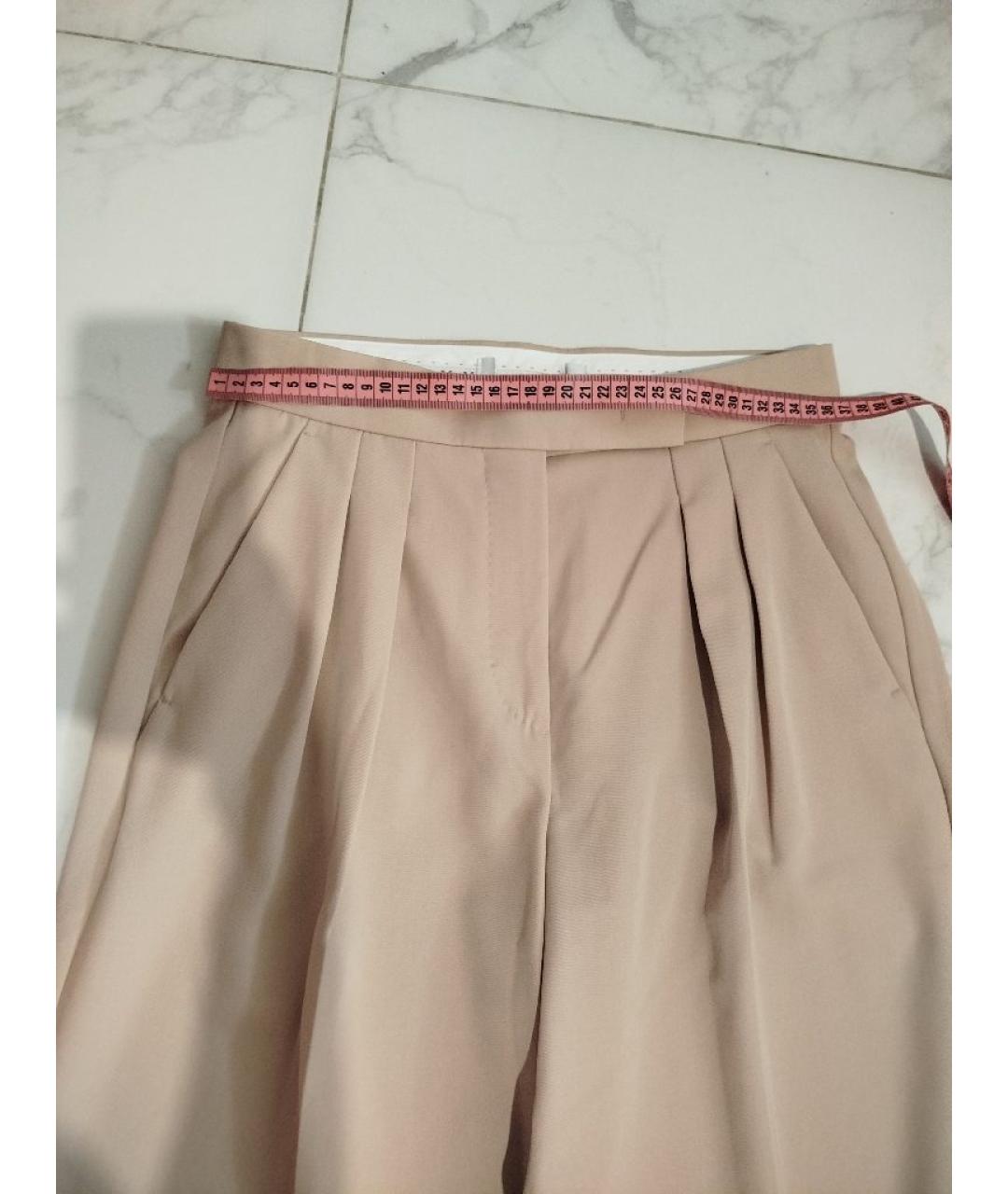 MAX MARA Бежевые шерстяные брюки широкие, фото 7