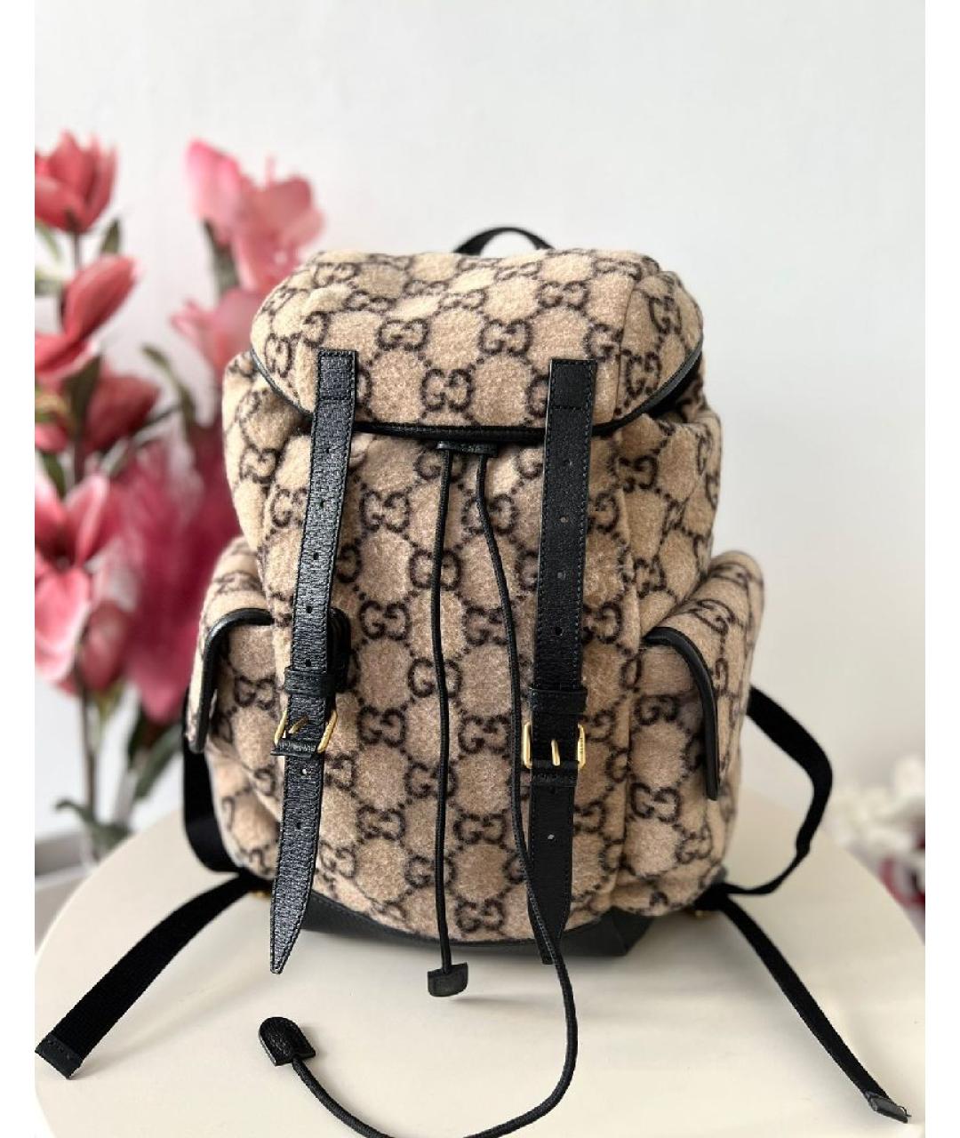 GUCCI Коричневый тканевый рюкзак, фото 10