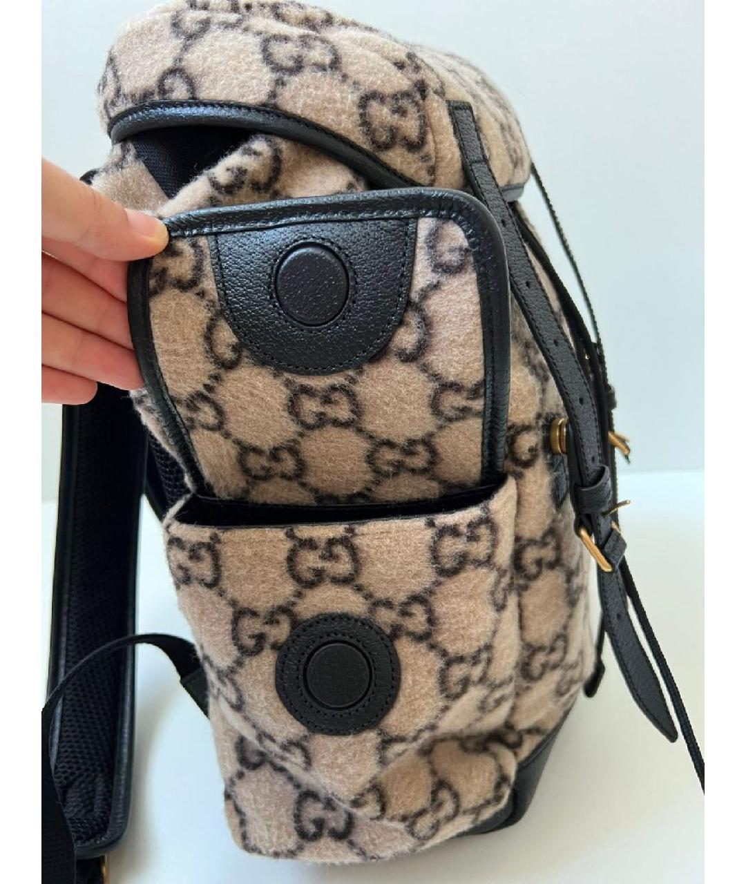 GUCCI Коричневый тканевый рюкзак, фото 9