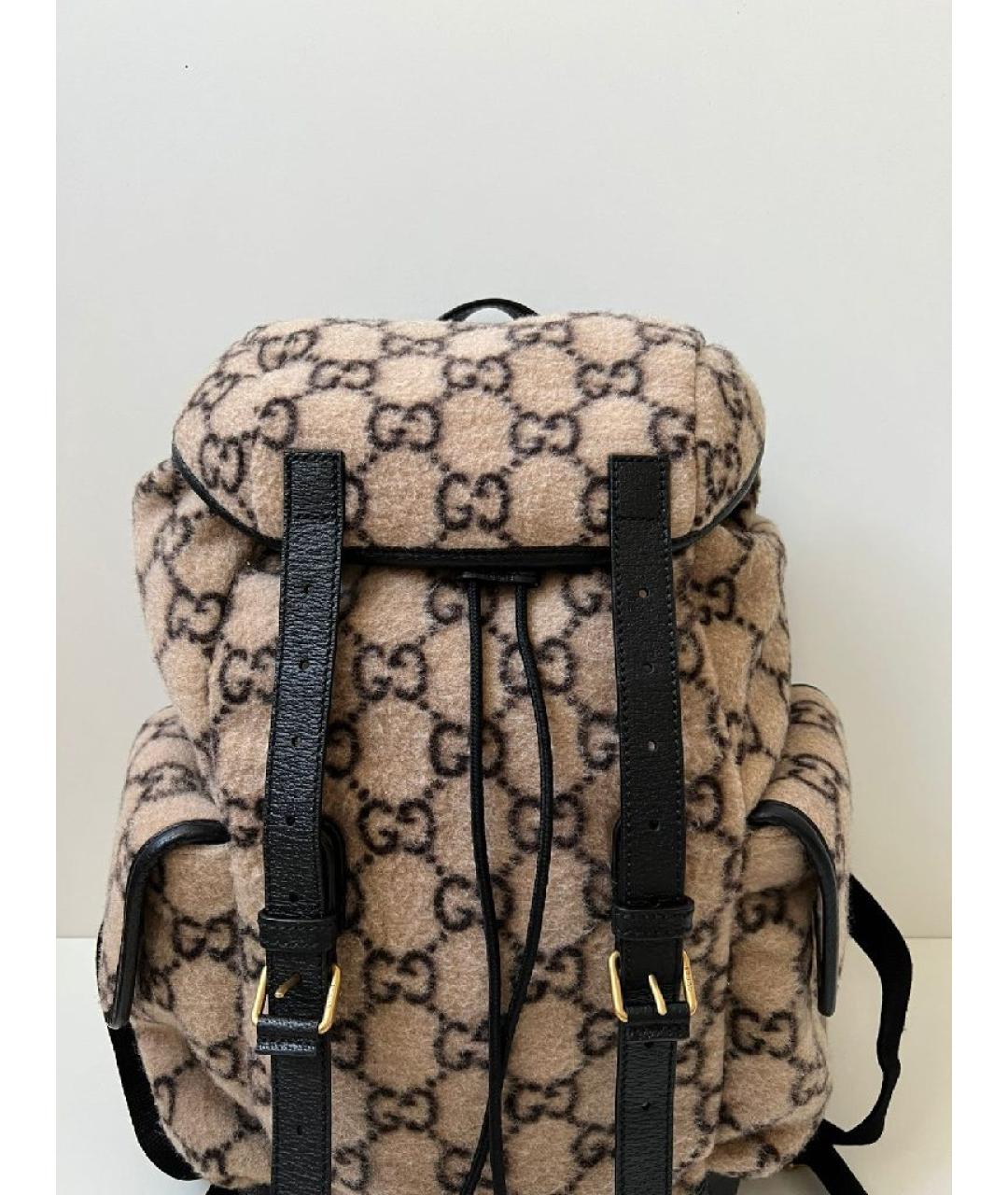 GUCCI Коричневый тканевый рюкзак, фото 2