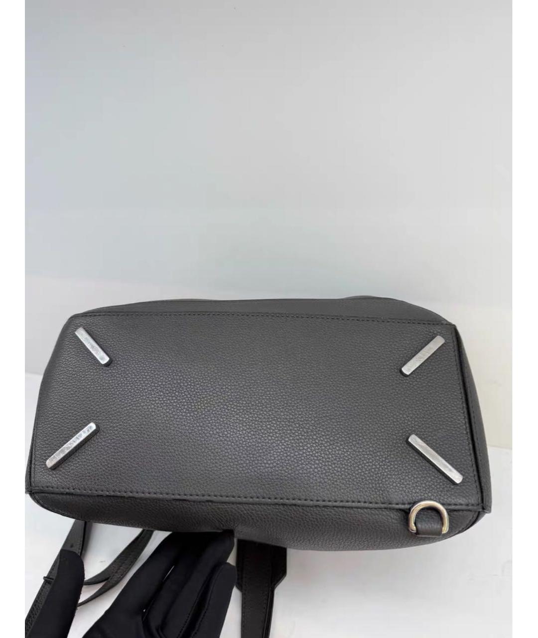 LOEWE Антрацитовая кожаная сумка тоут, фото 6