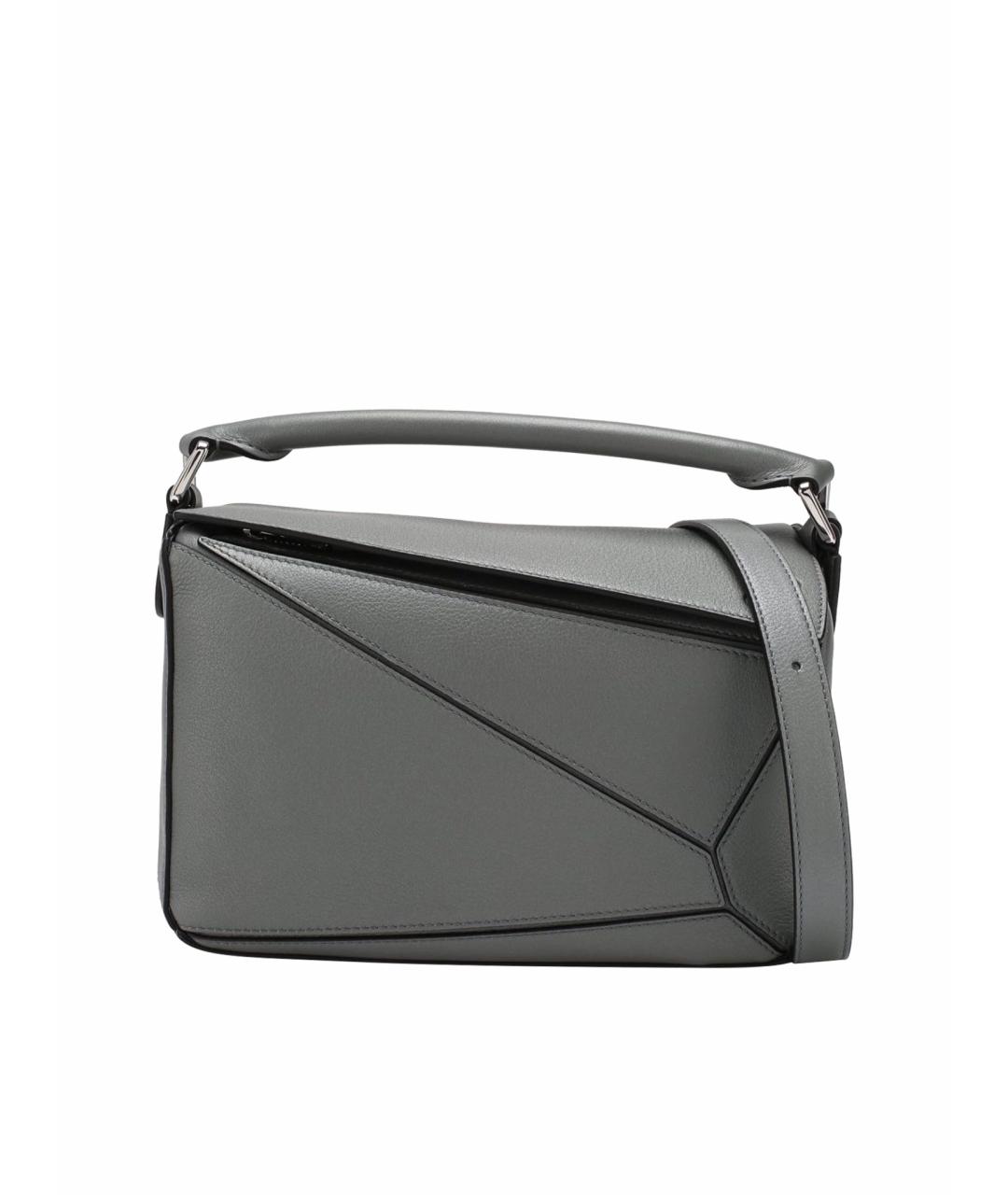 LOEWE Антрацитовая кожаная сумка тоут, фото 1