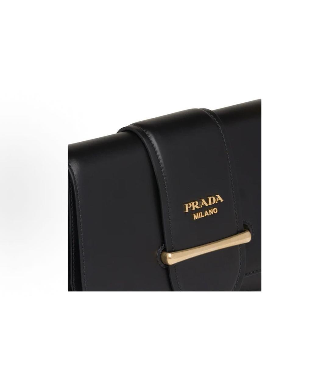 PRADA Черная кожаная сумка через плечо, фото 4