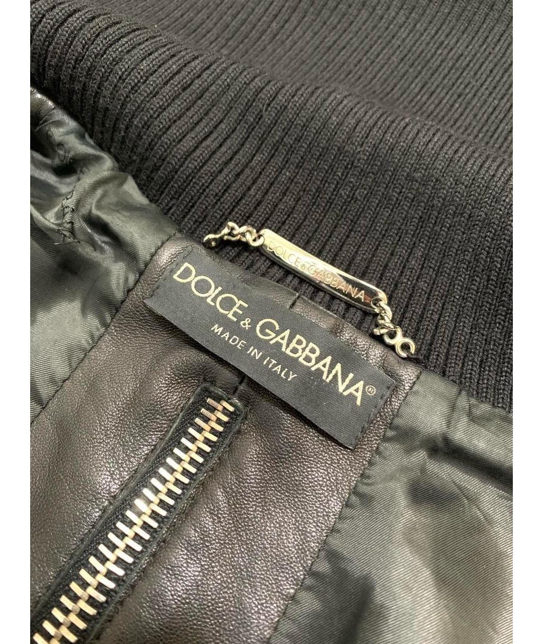 DOLCE&GABBANA Черная кожаная куртка, фото 5