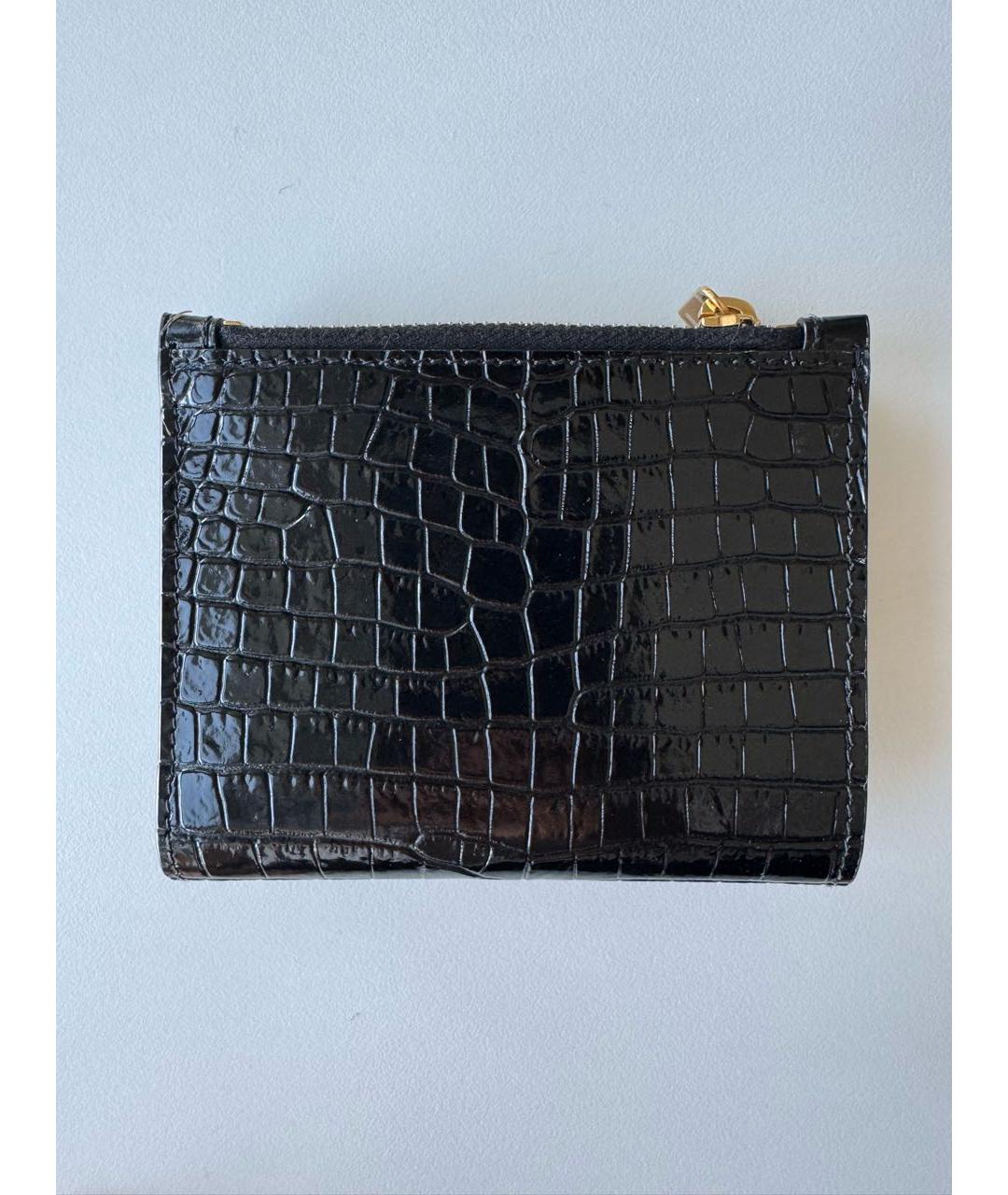 SAINT LAURENT Черный кожаный кошелек, фото 3