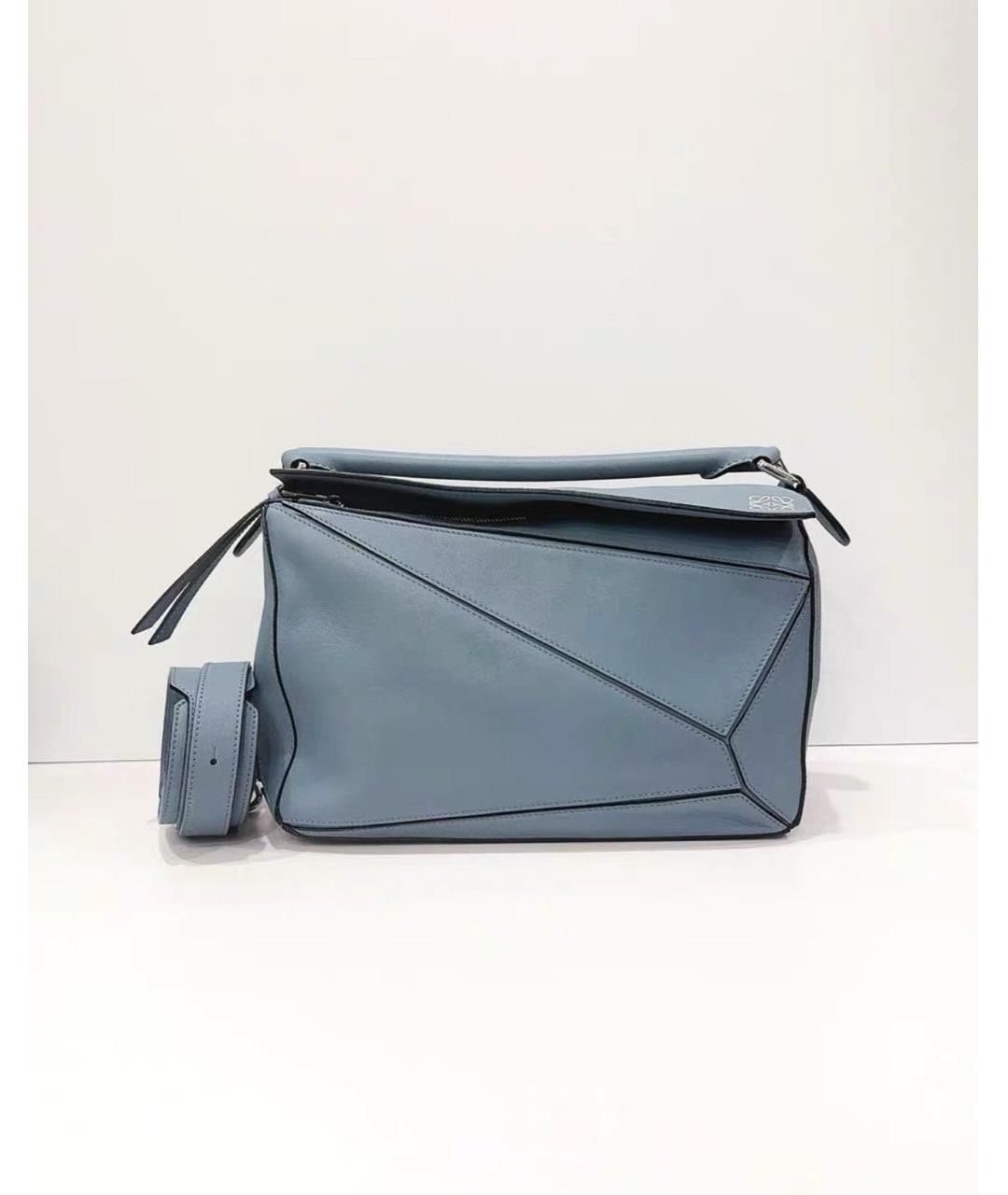 LOEWE Голубая кожаная сумка через плечо, фото 8