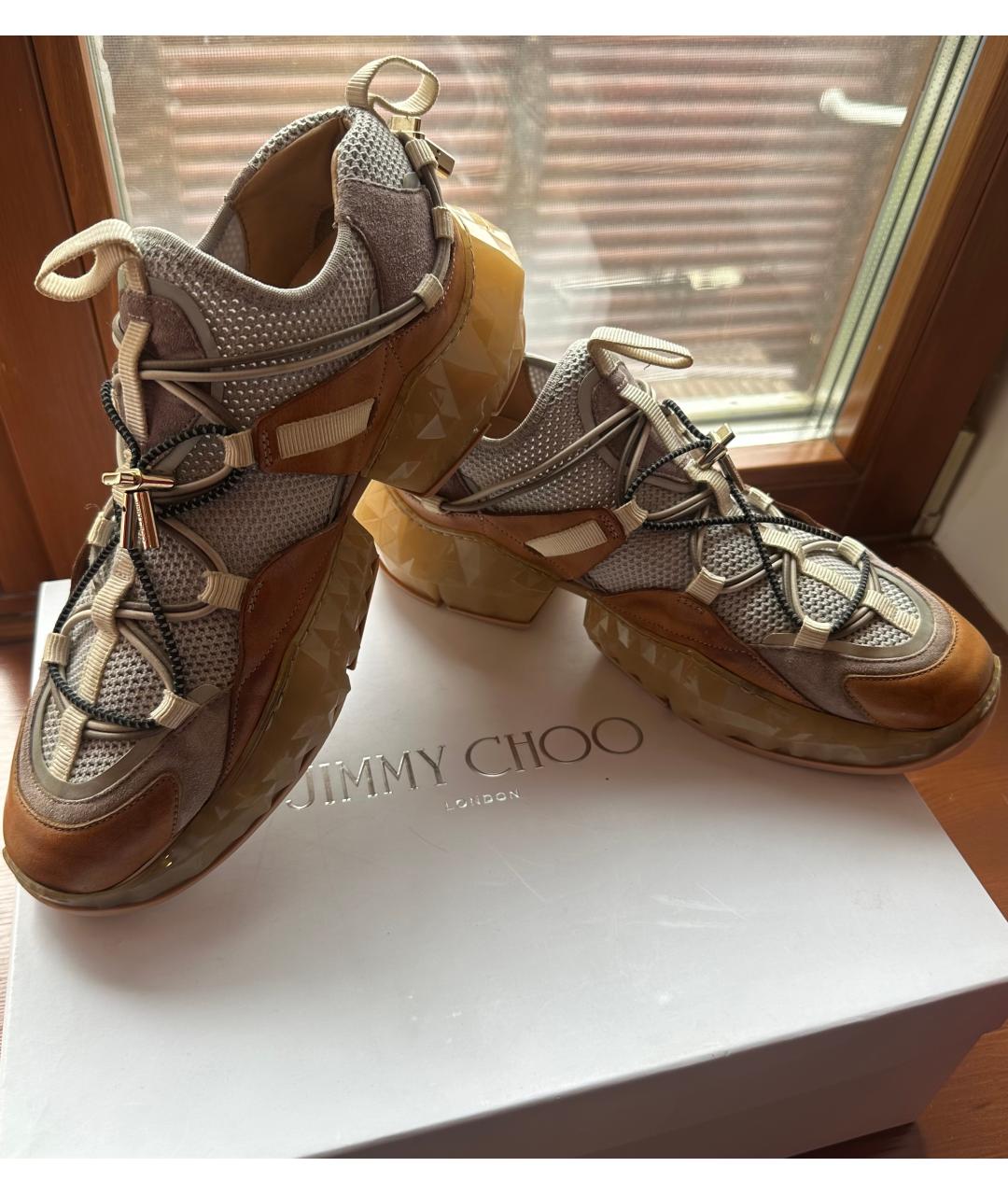 JIMMY CHOO Розовые синтетические кроссовки, фото 10