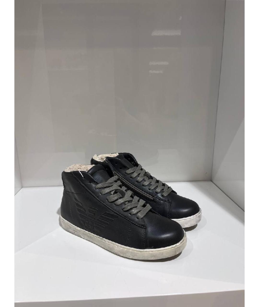 ARMANI JUNIOR Черные кеды, фото 3