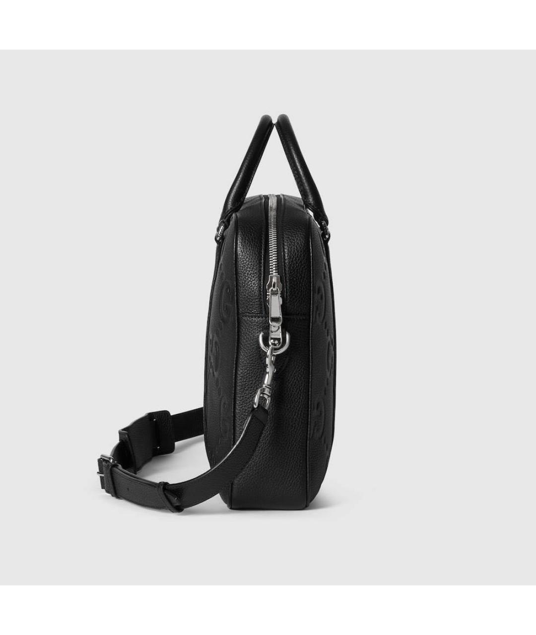 GUCCI Черный кожаный портфель, фото 3