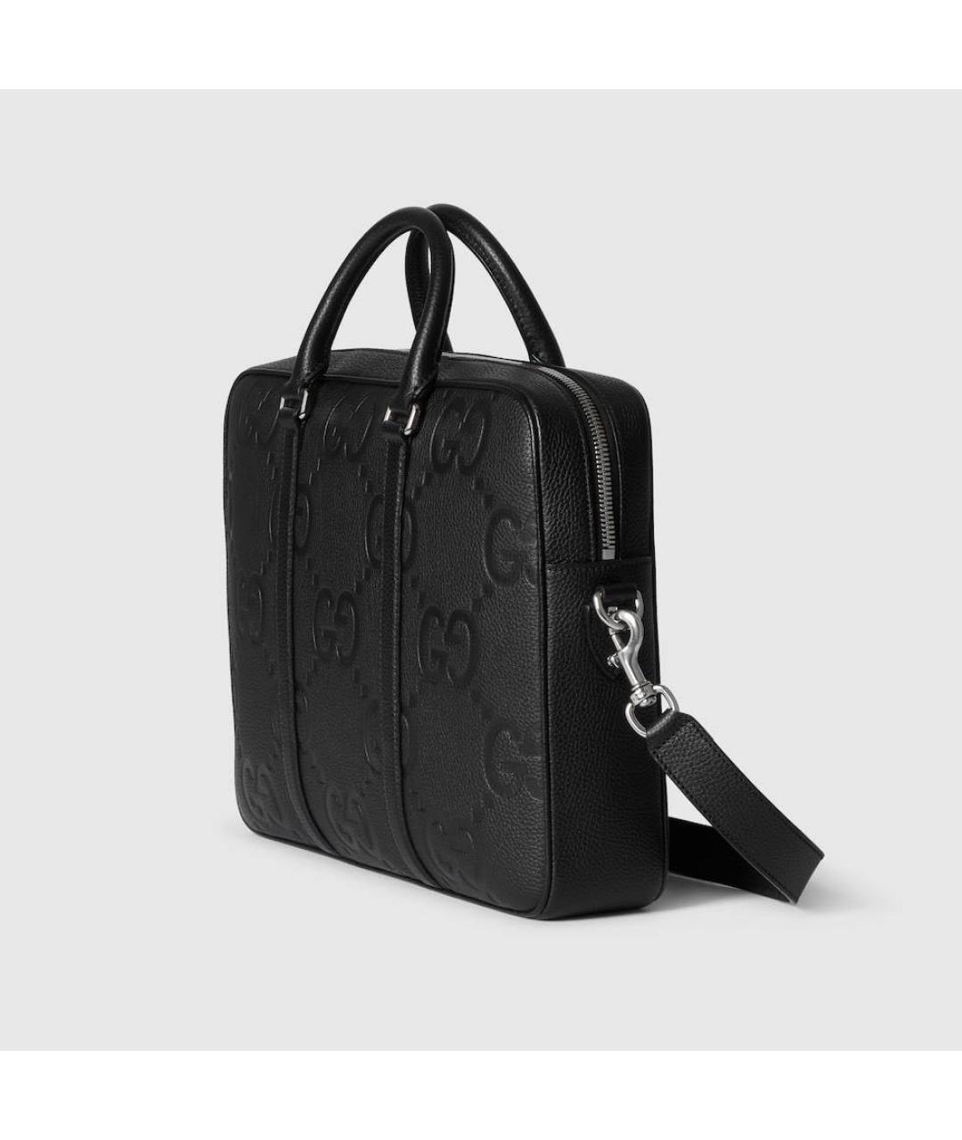GUCCI Черный кожаный портфель, фото 2