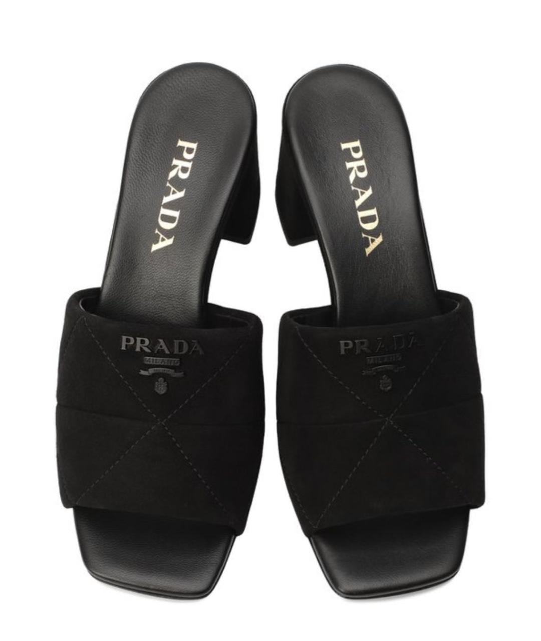 PRADA Черные кожаные мюли, фото 4