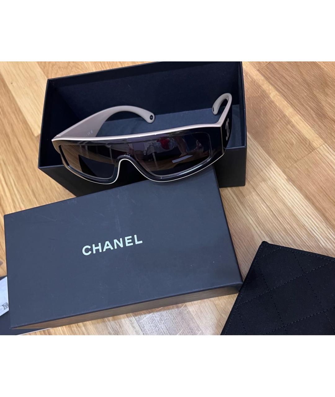 CHANEL Бежевые солнцезащитные очки, фото 9