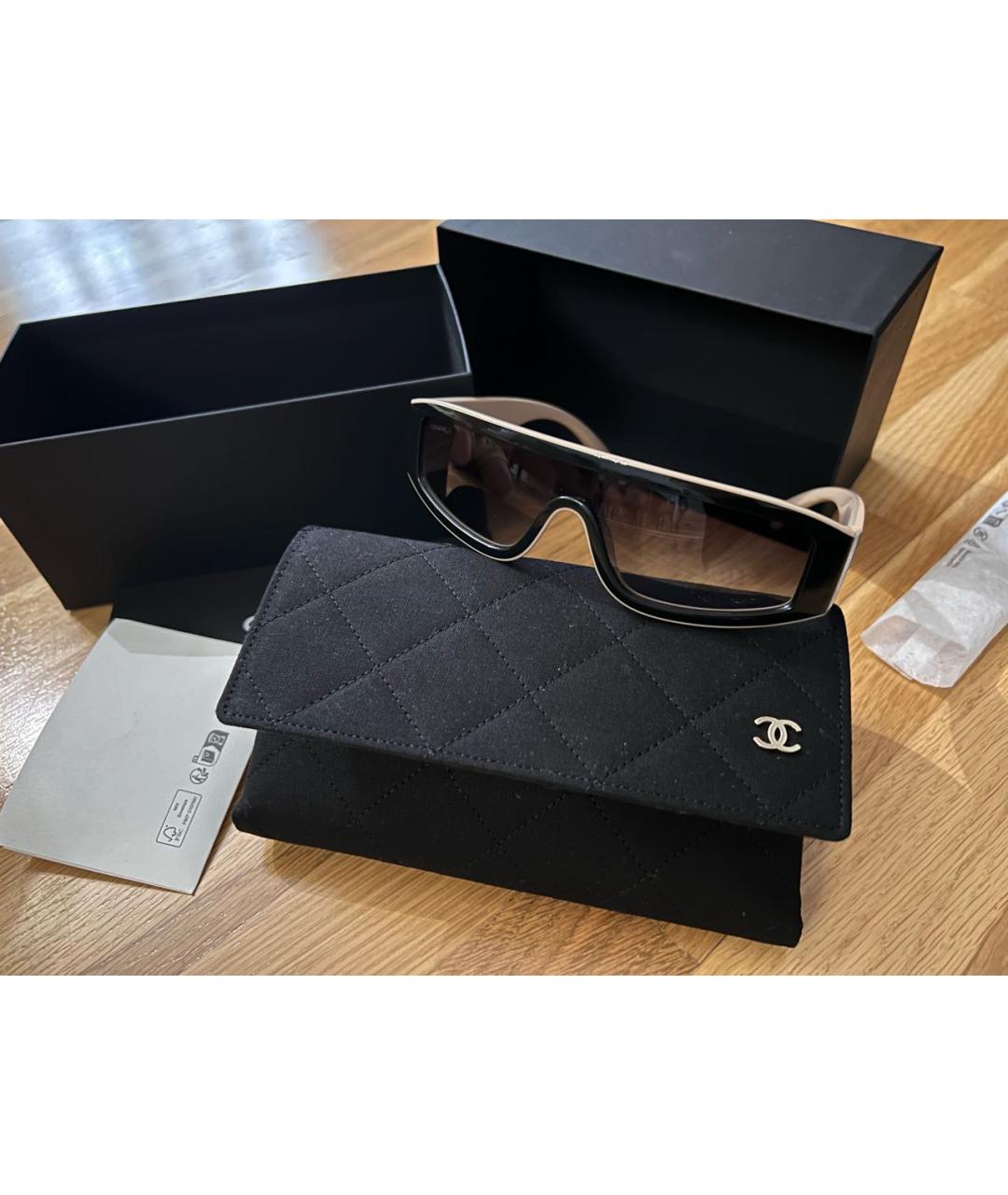 CHANEL Бежевые солнцезащитные очки, фото 3