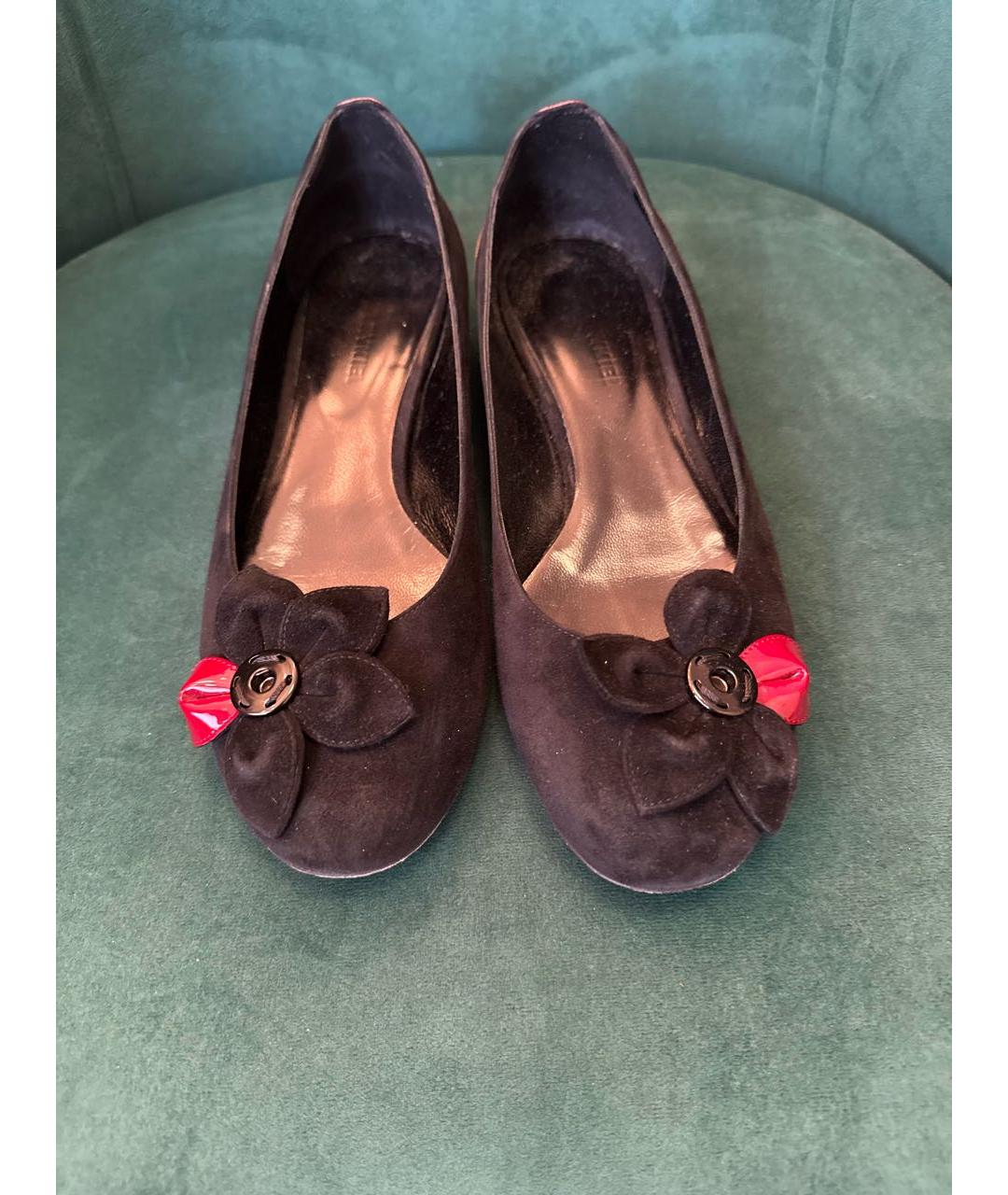 SONIA RYKIEL Черные замшевые балетки, фото 2