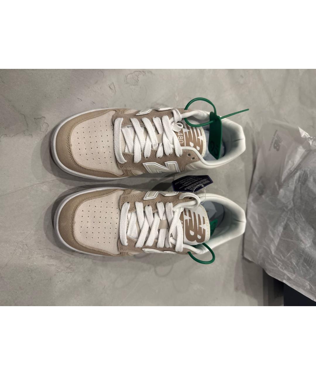 NEW BALANCE Бежевые замшевые кроссовки, фото 2