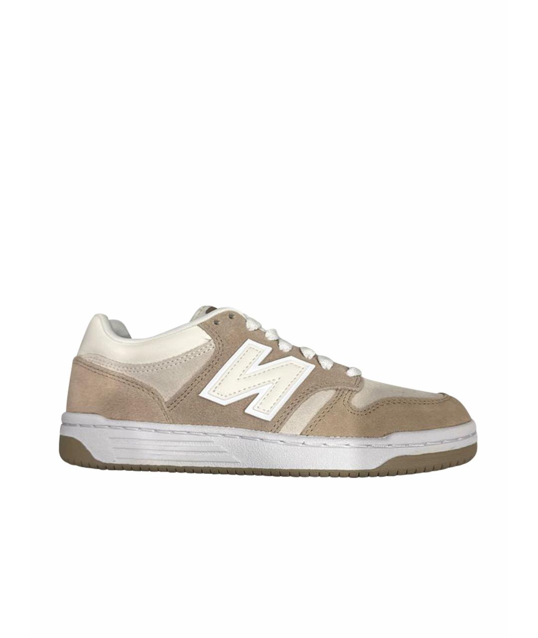 NEW BALANCE Бежевые замшевые кроссовки, фото 1