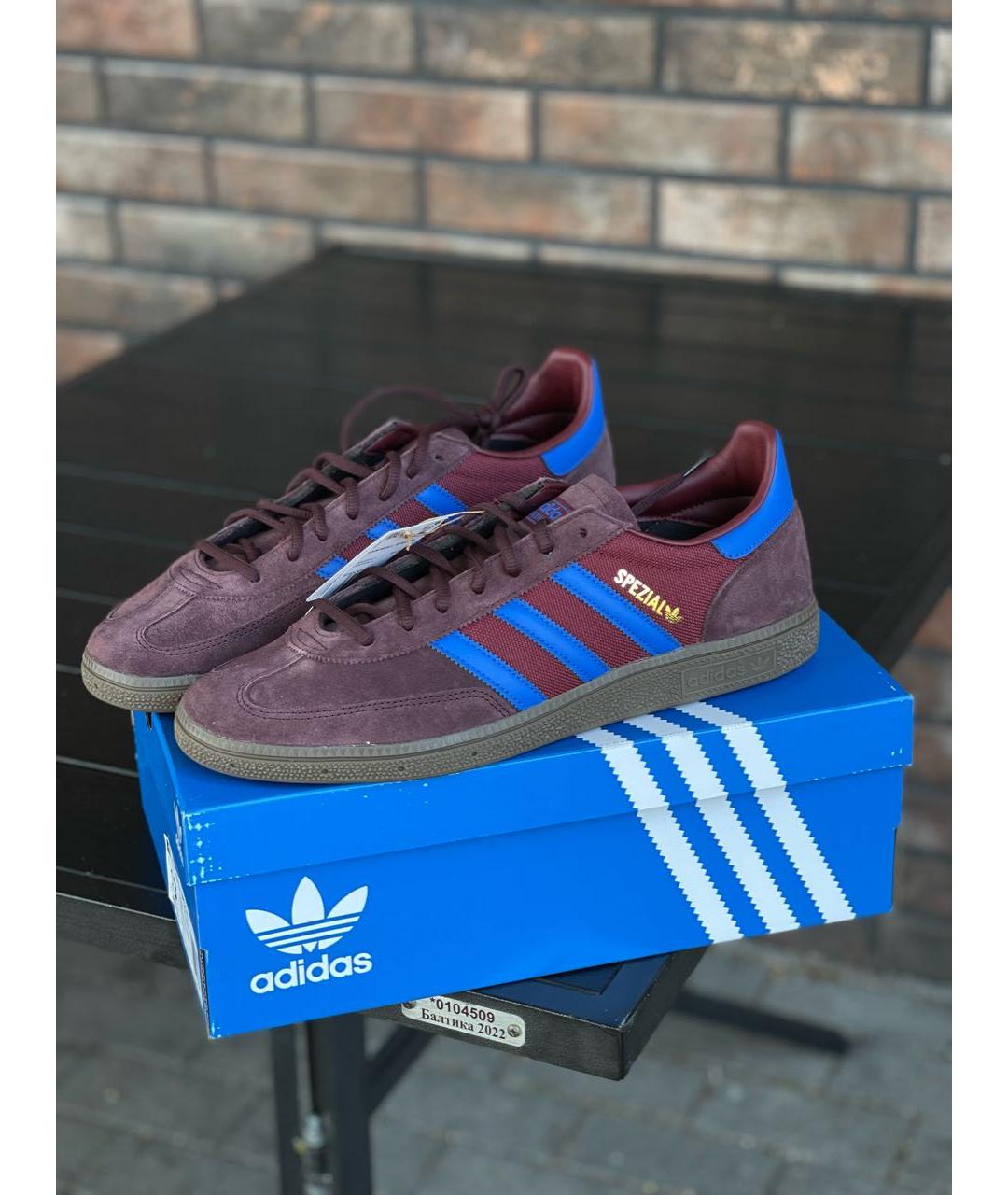 ADIDAS Бордовые замшевые низкие кроссовки / кеды, фото 3