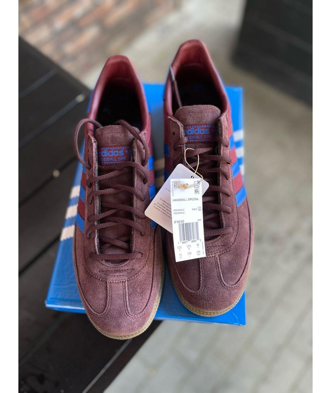 ADIDAS Бордовые замшевые низкие кроссовки / кеды, фото 5