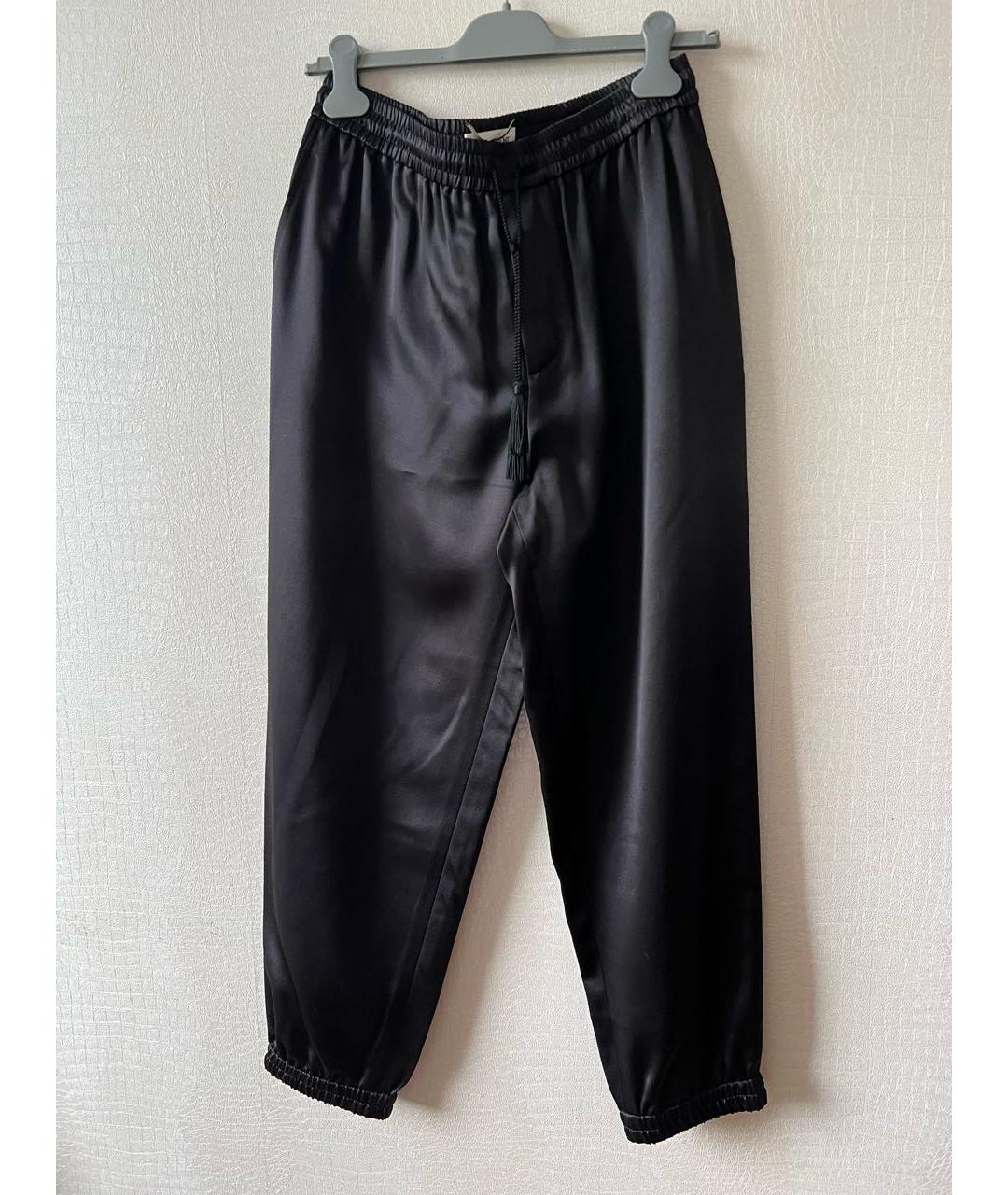 SAINT LAURENT Черные шелковые брюки широкие, фото 7