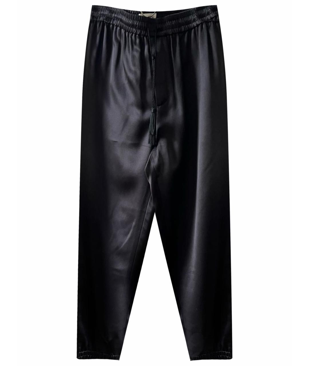 SAINT LAURENT Черные шелковые брюки широкие, фото 1