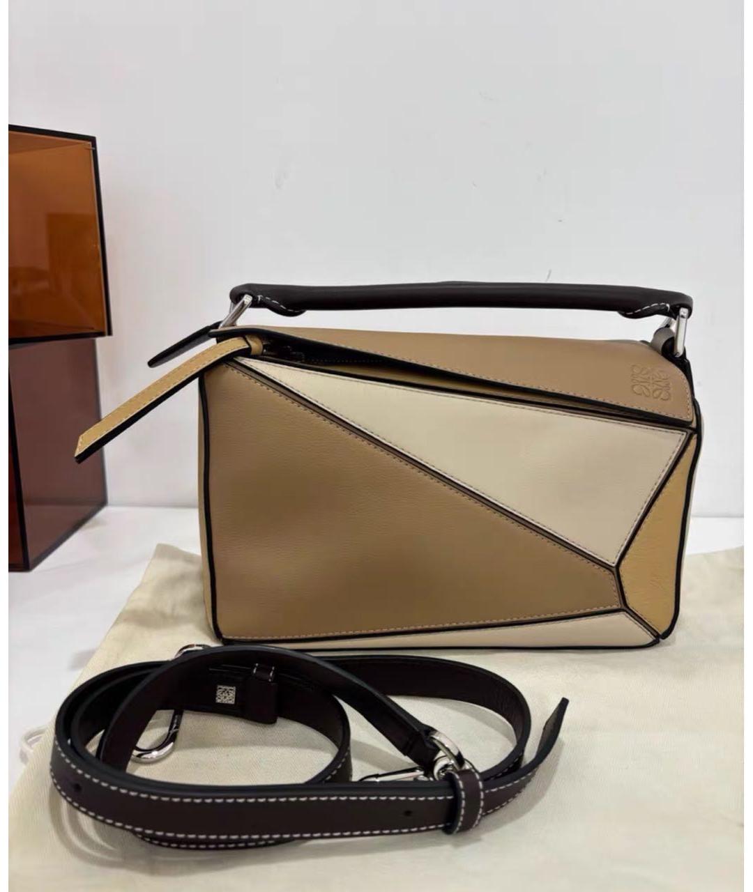 LOEWE Коричневая кожаная сумка с короткими ручками, фото 2
