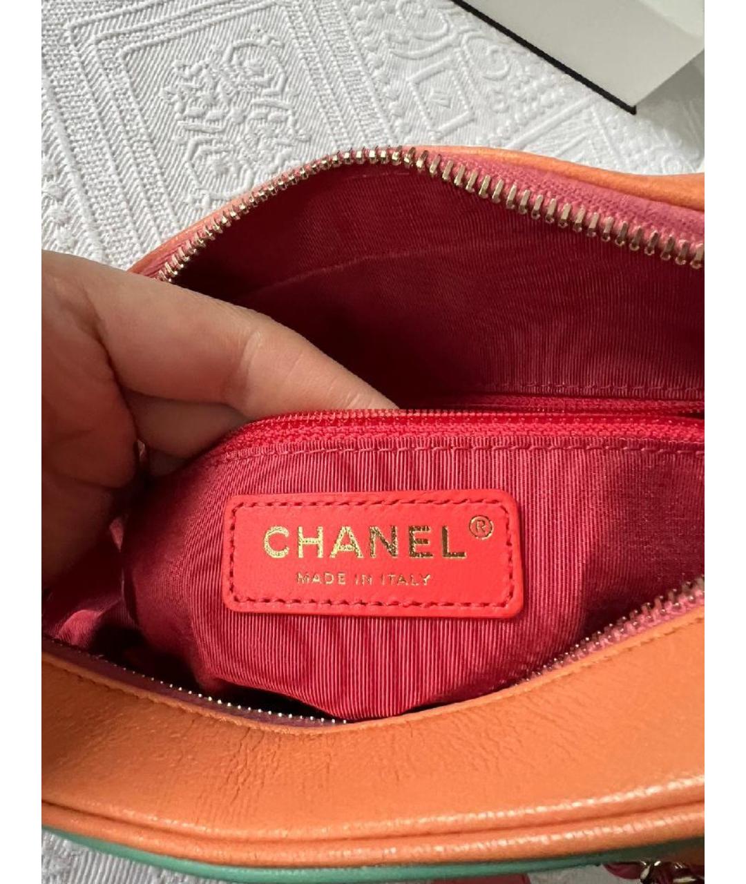 CHANEL Оранжевая кожаная сумка через плечо, фото 4
