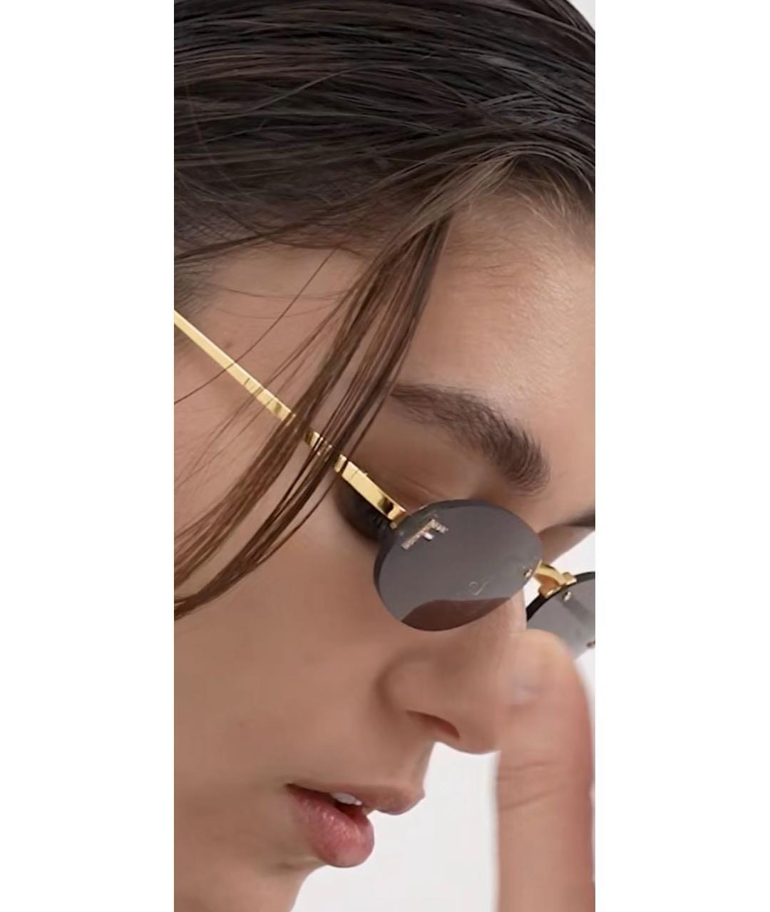 FENDI Серые металлические солнцезащитные очки, фото 2