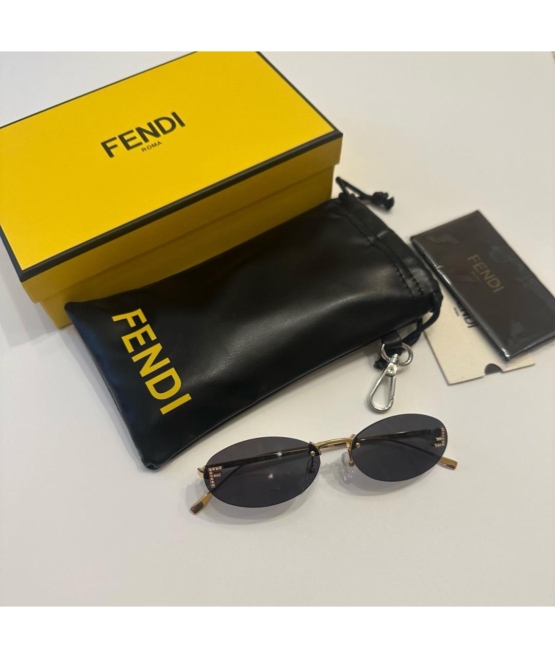 FENDI Серые металлические солнцезащитные очки, фото 3