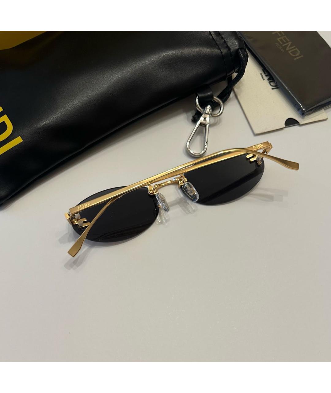 FENDI Серые металлические солнцезащитные очки, фото 5