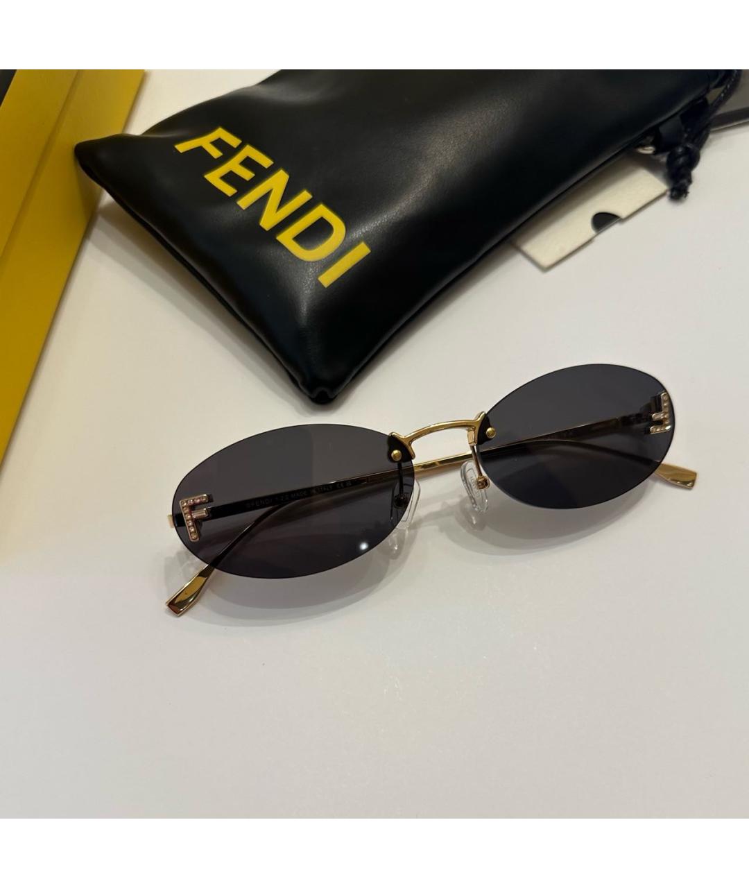 FENDI Серые металлические солнцезащитные очки, фото 4