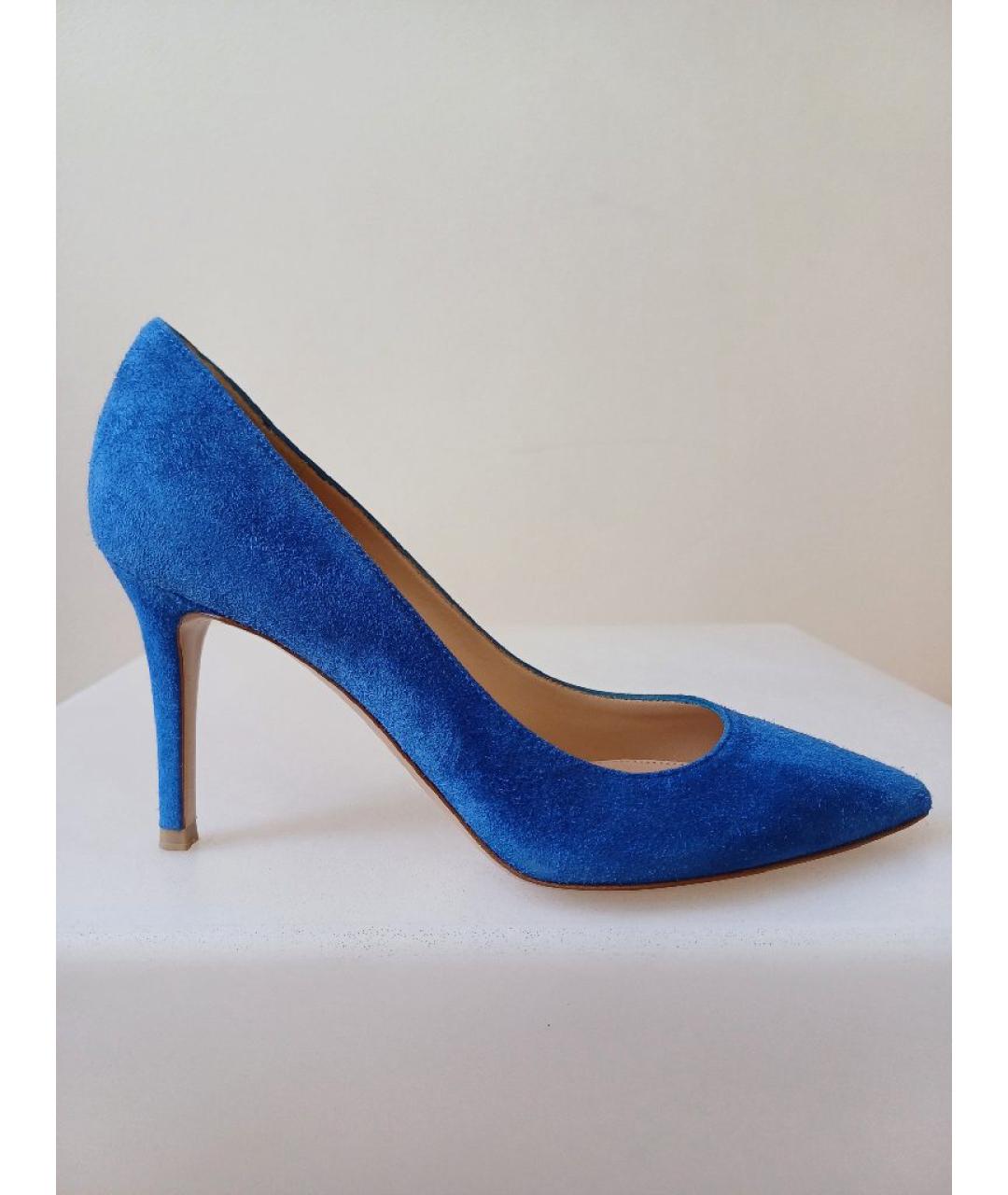 GIANVITO ROSSI Синие замшевые туфли, фото 8