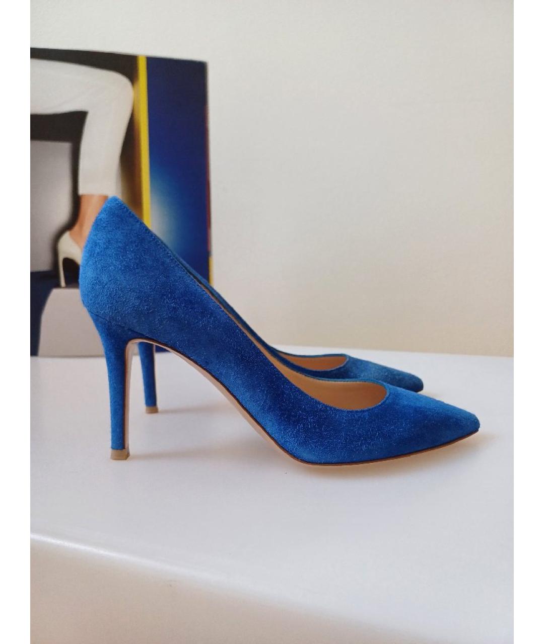 GIANVITO ROSSI Синие замшевые туфли, фото 2