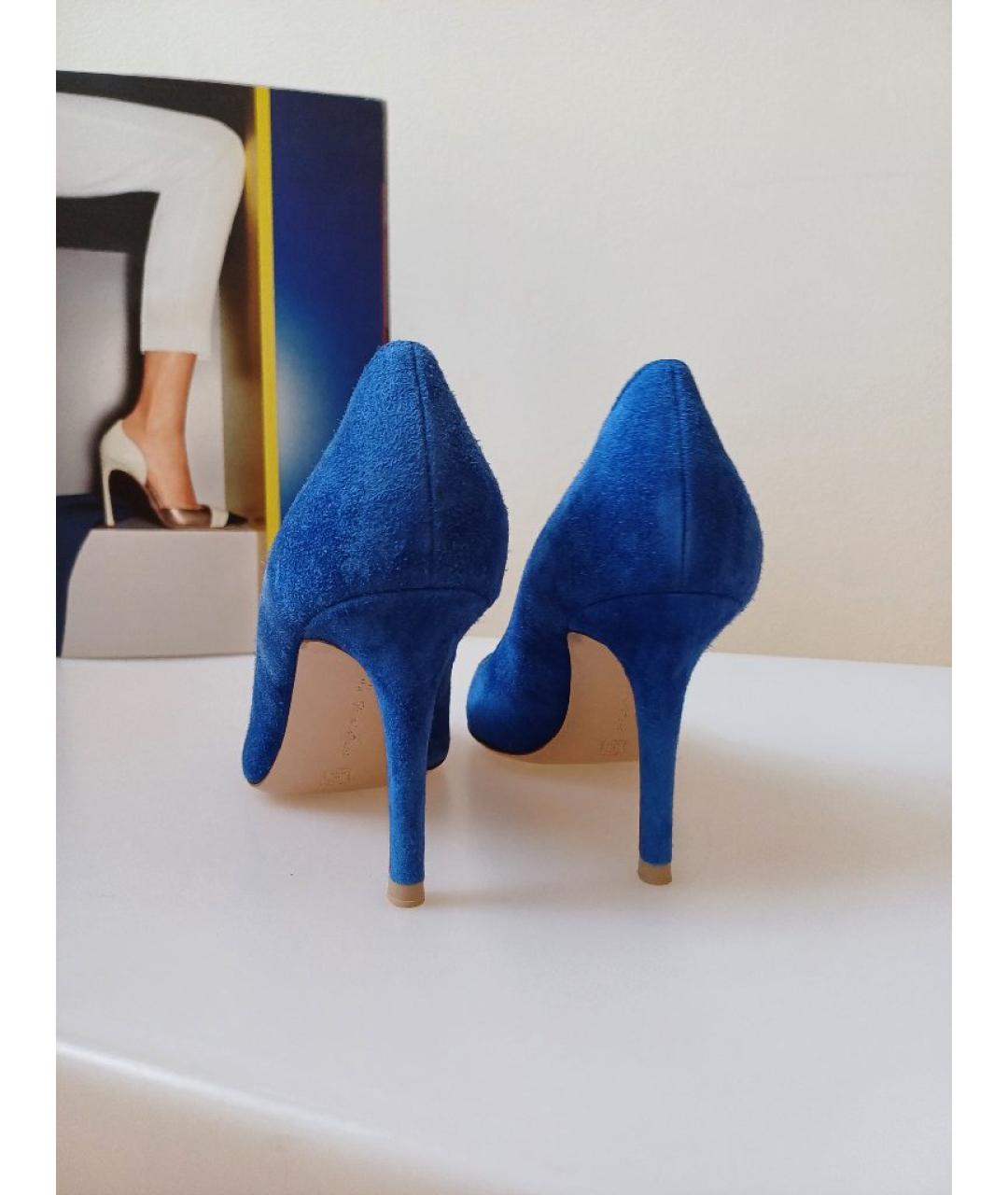 GIANVITO ROSSI Синие замшевые туфли, фото 6