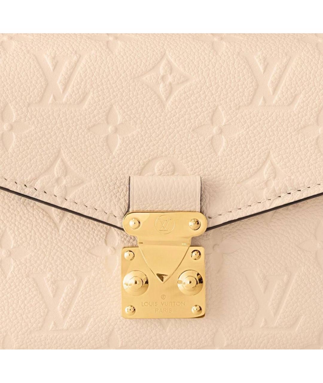 LOUIS VUITTON Бежевая кожаная сумка через плечо, фото 5