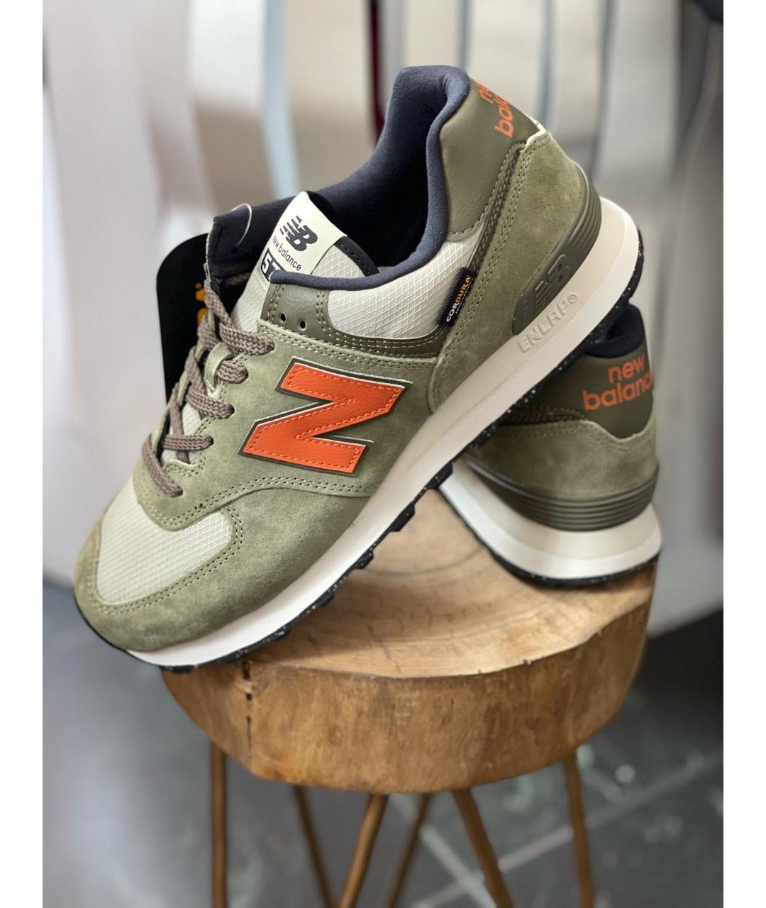 NEW BALANCE Хаки замшевые низкие кроссовки / кеды, фото 2