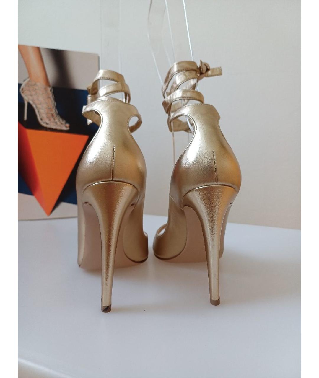 GIANVITO ROSSI Золотые кожаные туфли, фото 7