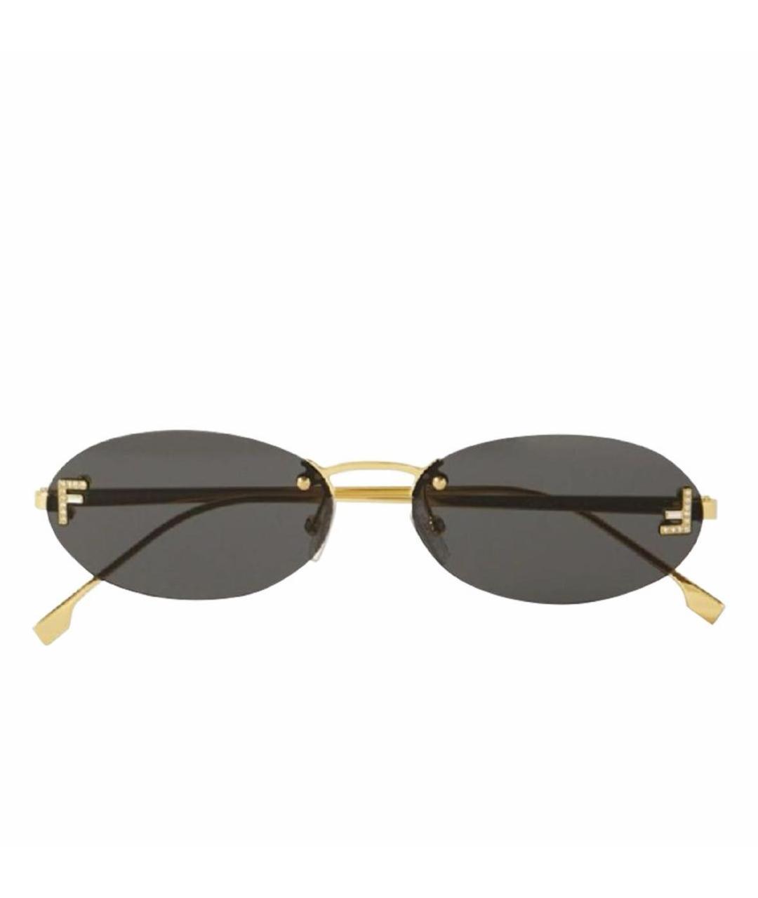 FENDI Черные металлические солнцезащитные очки, фото 2