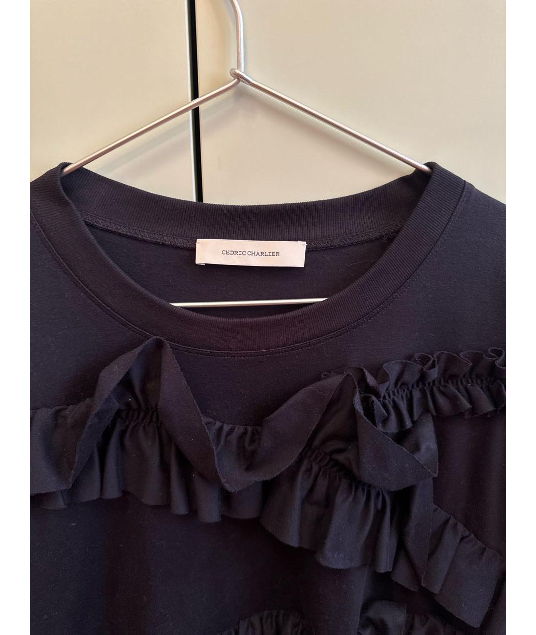CEDRIC CHARLIER Темно-синяя хлопковая футболка, фото 3