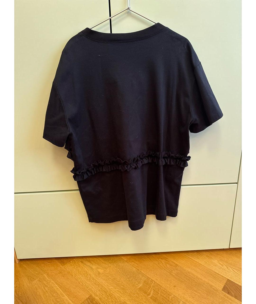 CEDRIC CHARLIER Темно-синяя хлопковая футболка, фото 2