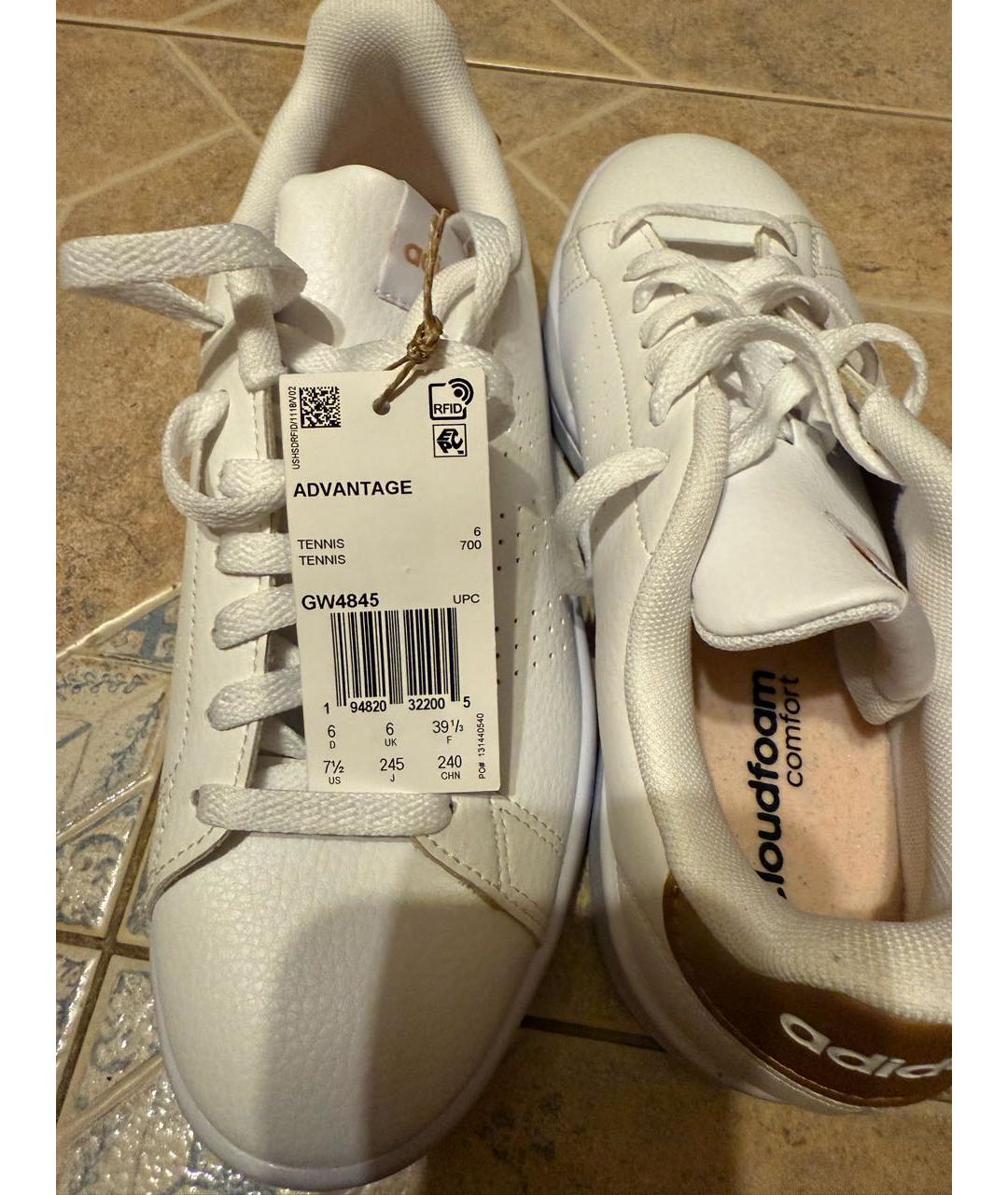 ADIDAS Белые кожаные кроссовки, фото 6