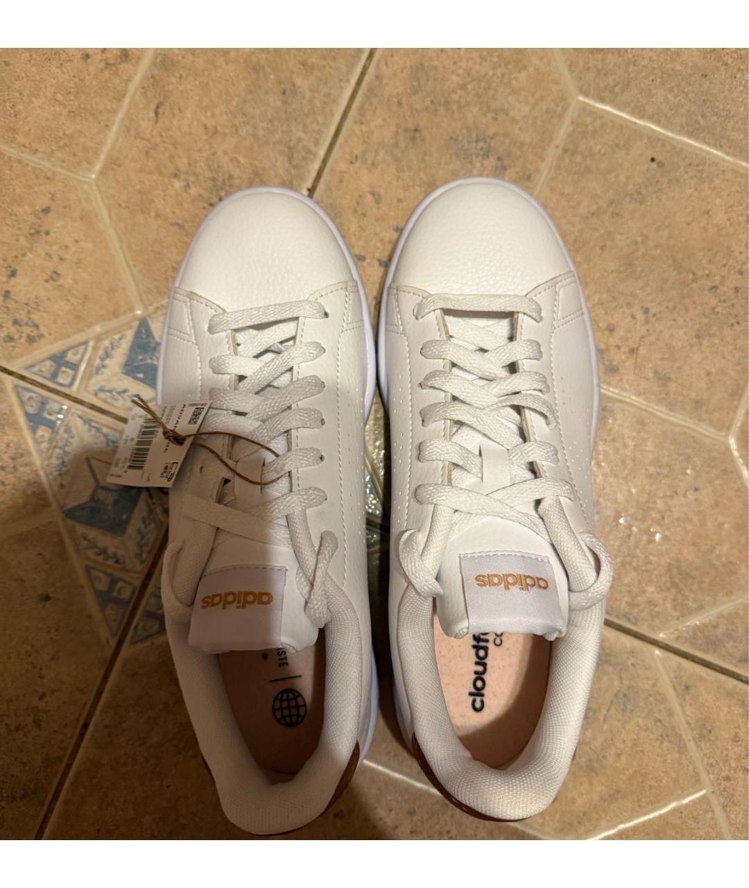 ADIDAS Белые кожаные кроссовки, фото 3